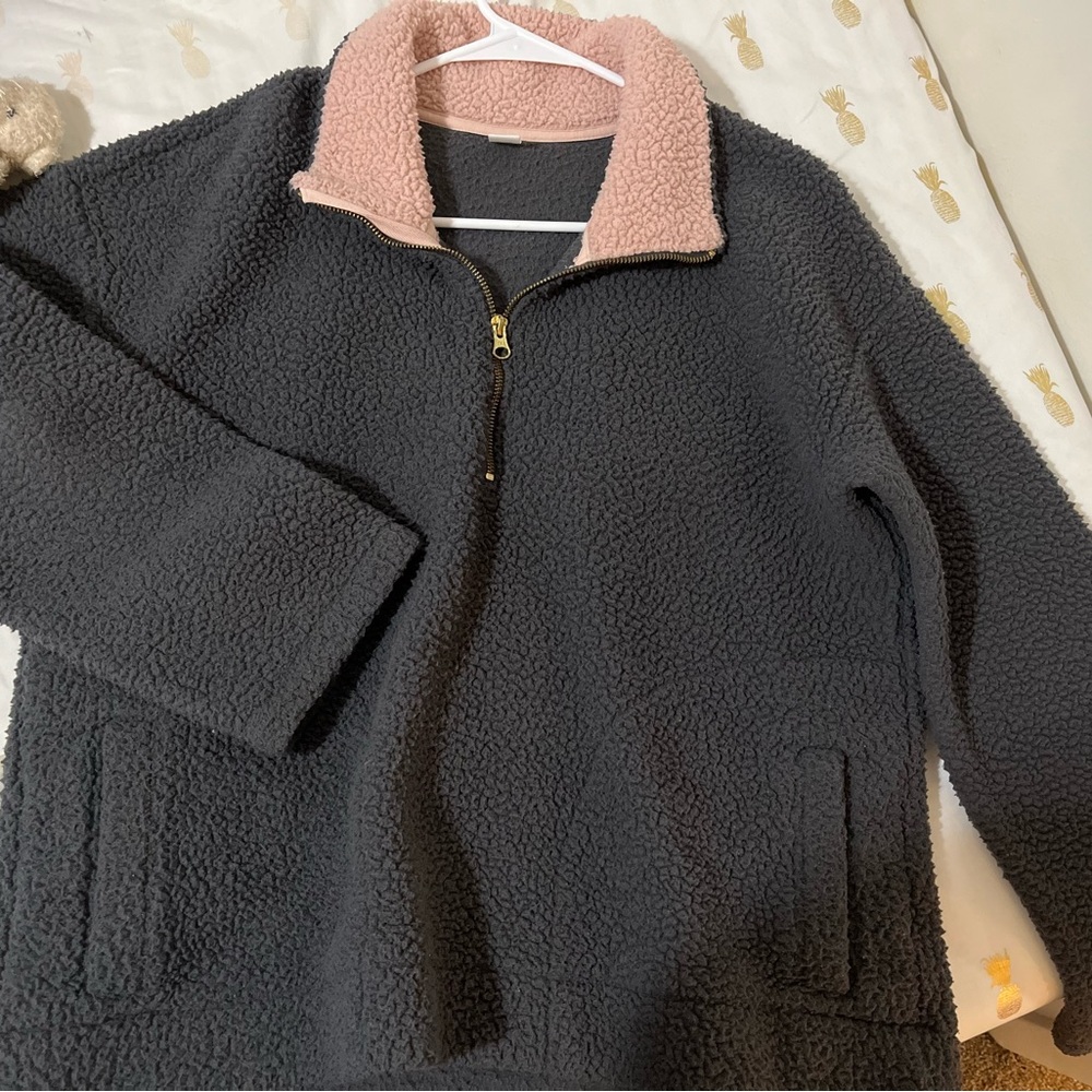 Old Navy Black and Pink Sherpa Jacket